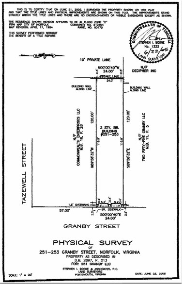 251 Granby St, Norfolk, VA à louer - Plan cadastral - Image 3 de 3