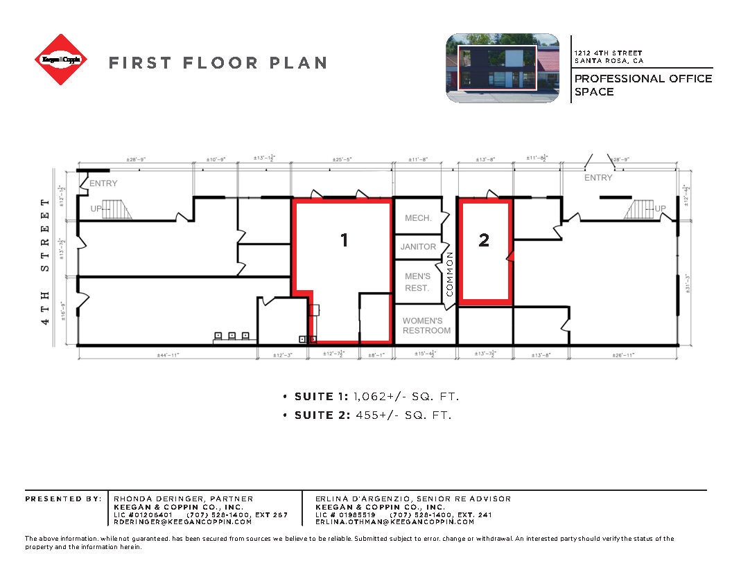 1212 4th St, Santa Rosa, CA à louer Plan d’étage- Image 1 de 2