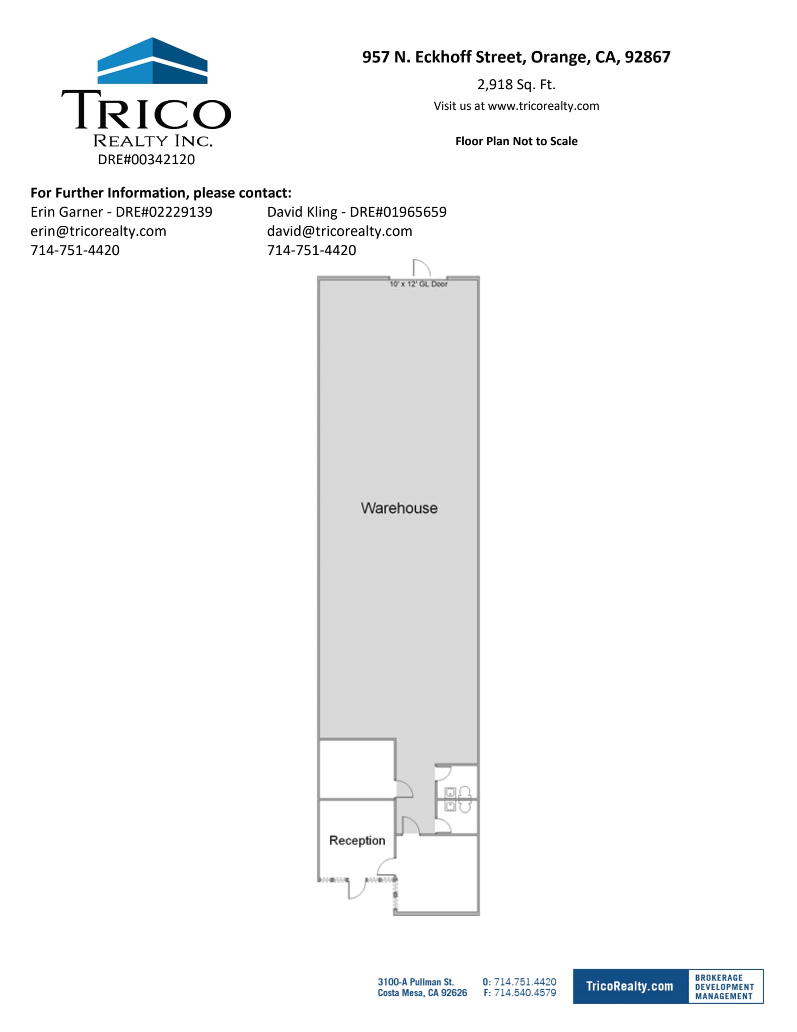 955-969 N Eckhoff St, Orange, CA à louer Plan d’étage- Image 1 de 1