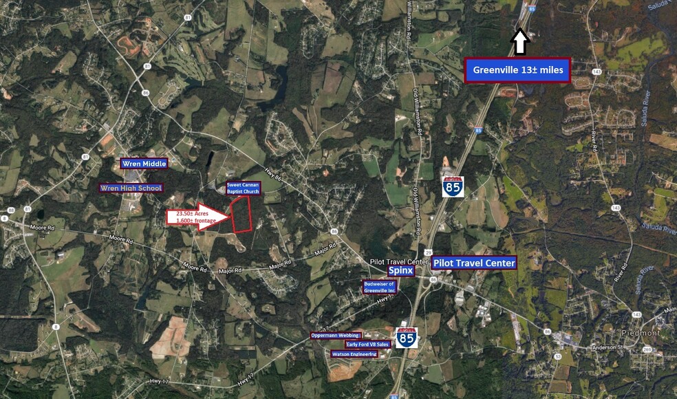 Mountain Springs Rd, Piedmont, SC for sale - Aerial - Image 1 of 2