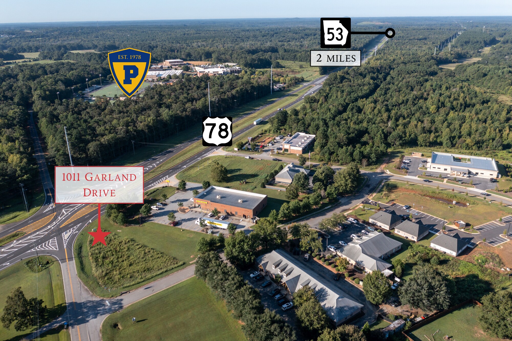 1011 Garland Dr, Bogart, GA for lease Aerial- Image 1 of 9