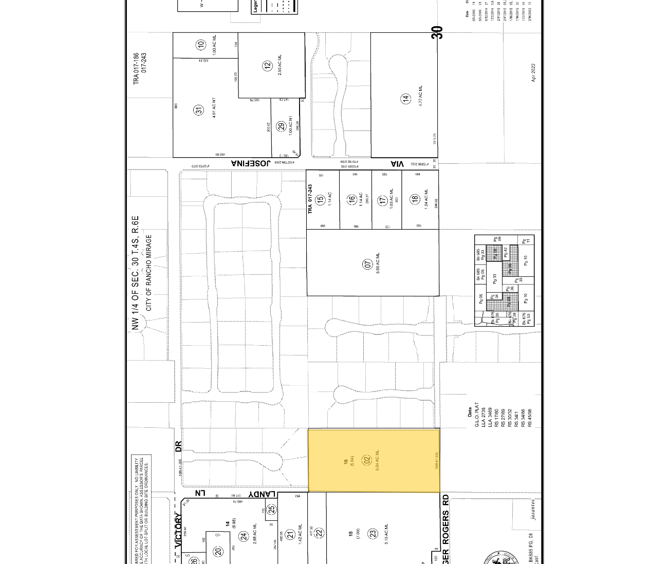 72094 Ginger Rogers Rd, Rancho Mirage, CA à vendre Plan cadastral- Image 1 de 2