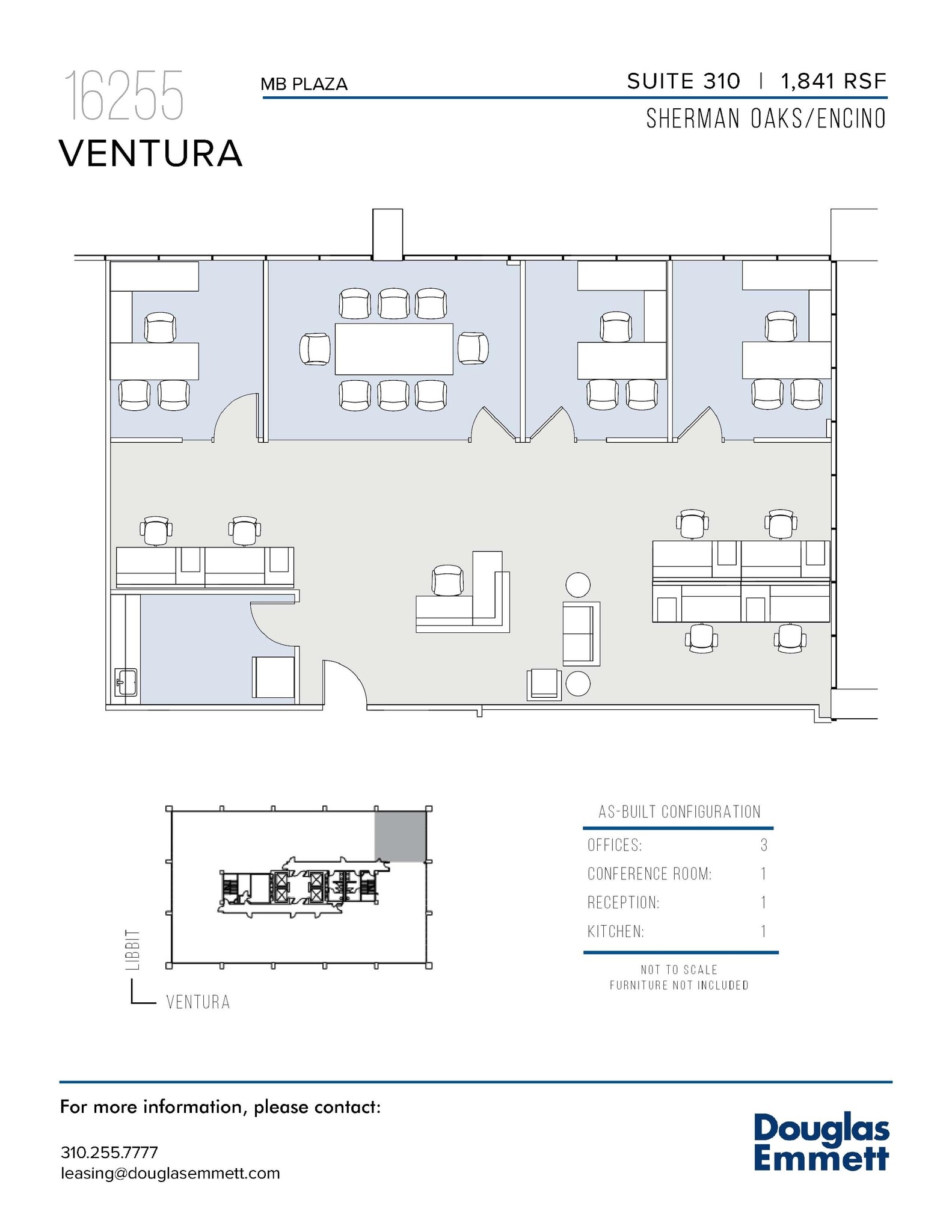 16255 Ventura Blvd, Encino, CA à louer Plan d’étage- Image 1 de 1