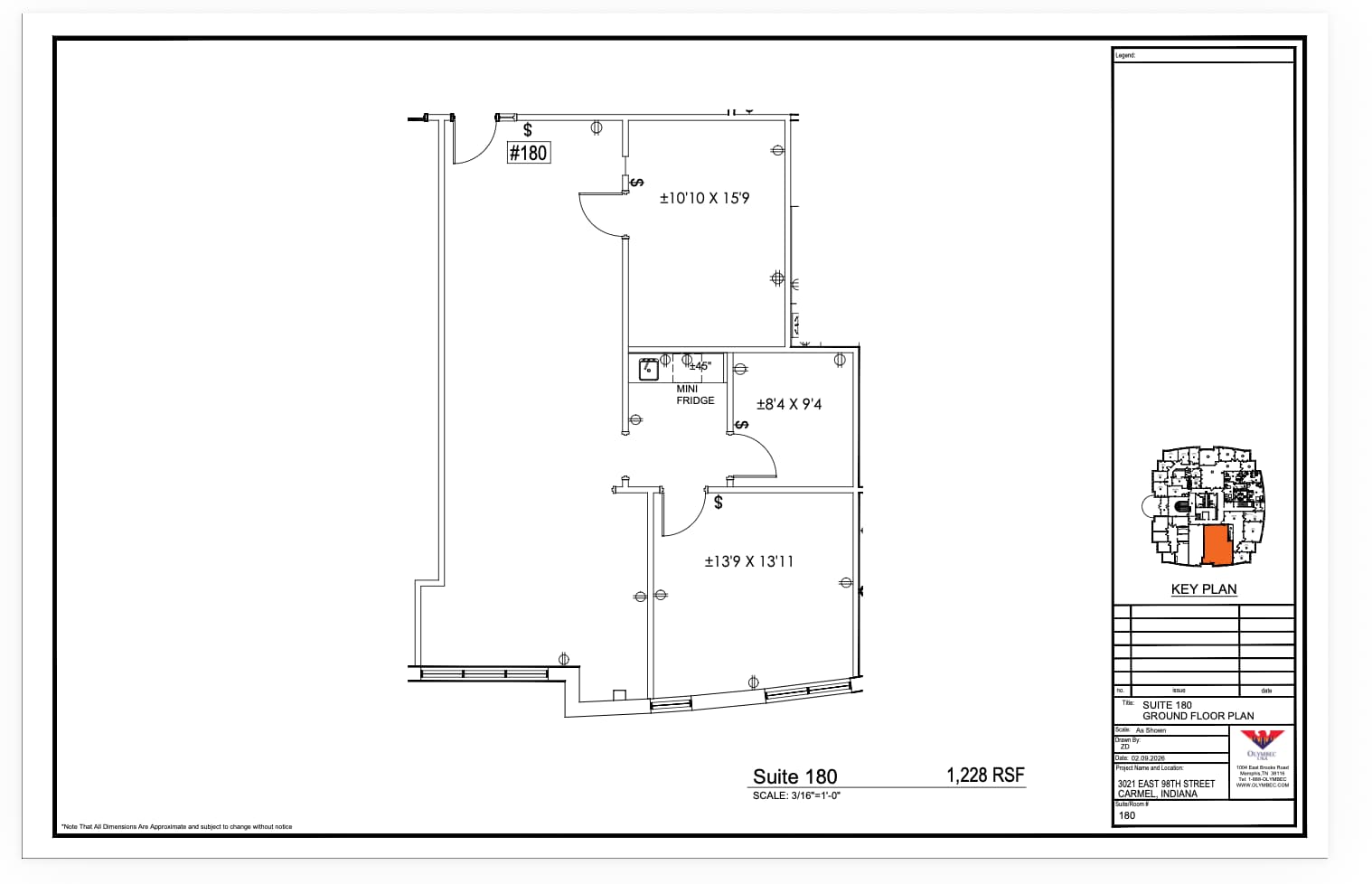 3021 E 98th St, Indianapolis, IN for lease Typical Floor Plan- Image 1 of 1