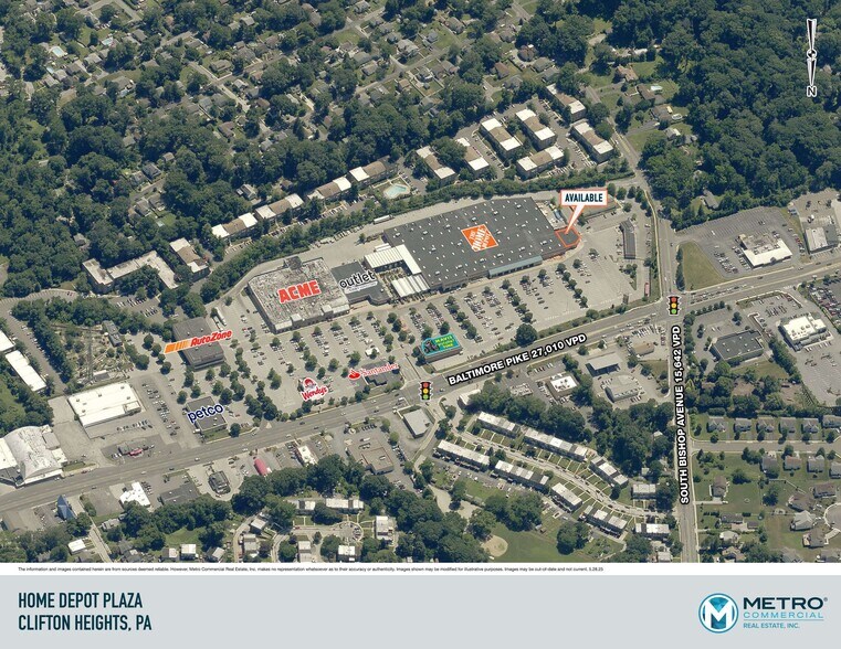 5210-5300 W Baltimore Ave, Clifton Heights, PA à louer - Aérien - Image 1 de 2
