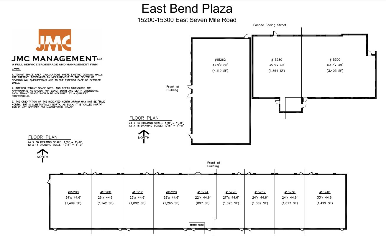 15200-15262 E Seven Mile Rd, Detroit, MI à louer Plan d’étage- Image 1 de 2