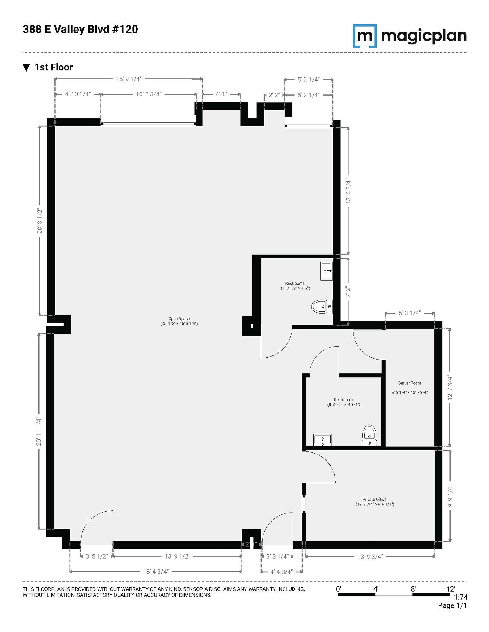 388 E Valley Blvd, Alhambra, CA for lease Floor Plan- Image 1 of 5