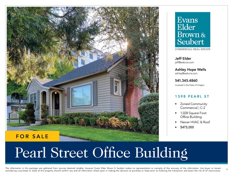 1598 Pearl St, Eugene, OR à vendre - Photo du bâtiment - Image 2 de 7