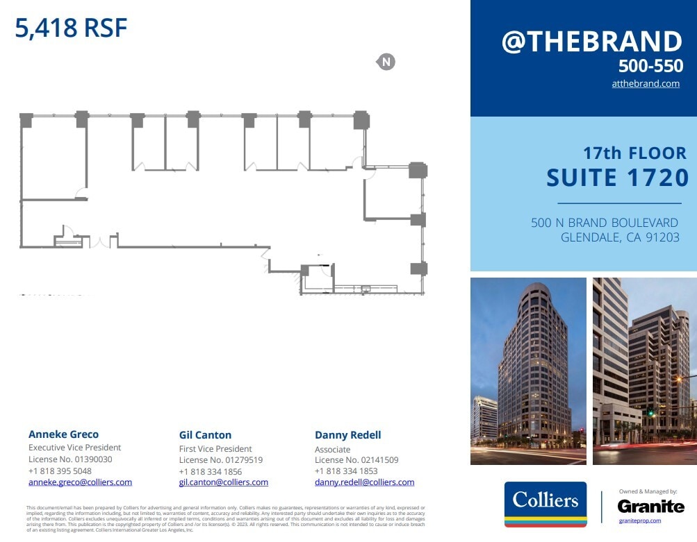 500-550 N Brand Blvd, Glendale, CA à louer Plan d’étage- Image 1 de 1