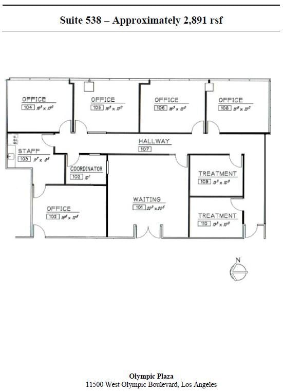 11500 W Olympic Blvd, Los Angeles, CA à louer Plan d’étage- Image 1 de 1