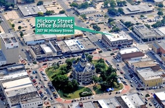 207 W Hickory St, Denton, TX - Aerial  map view