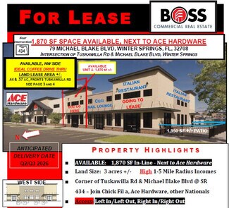 Plus de détails pour 79 Michael Blake Blvd, Winter Springs, FL - Commerce de détail à louer