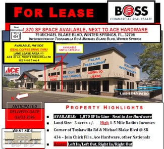 More details for 79 Michael Blake Blvd, Winter Springs, FL - Retail for Lease