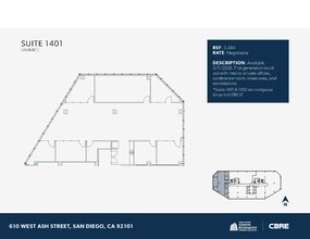 610 W Ash St, San Diego, CA for lease Floor Plan- Image 1 of 1