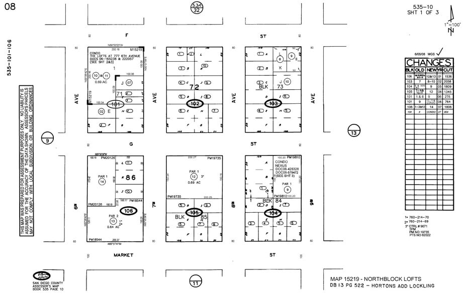 NWC of 9th & G St, San Diego, CA for sale - Plat Map - Image 1 of 1