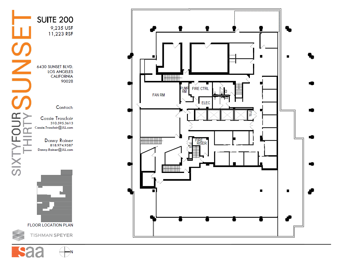 6430 W Sunset Blvd, Los Angeles, CA à louer Plan d’étage- Image 1 de 1