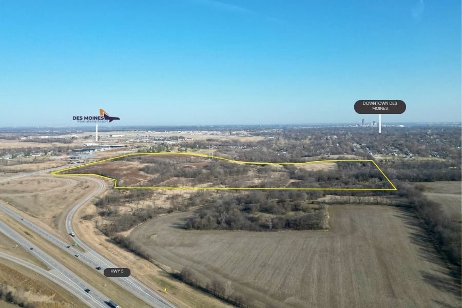 Fleur Drive & County Line Road, Des Moines, IA for sale Aerial- Image 1 of 6