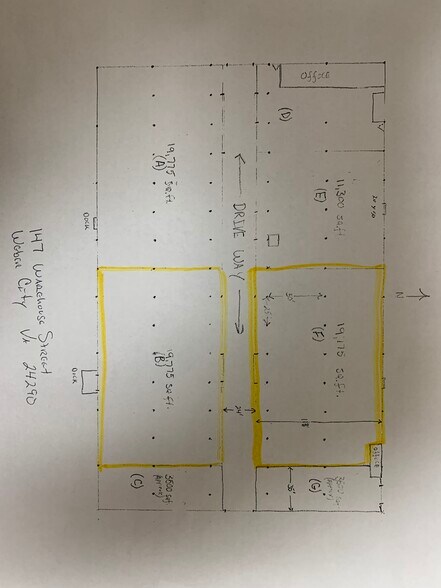 147 Warehouse St, Weber City, VA à louer - Plan d’étage - Image 2 de 16