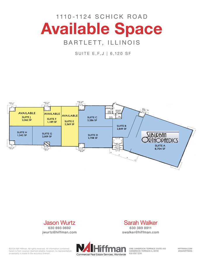 1110-1124 Schick Rd, Bartlett, IL 60103 - Unit F -  - Floor Plan - Image 1 of 1