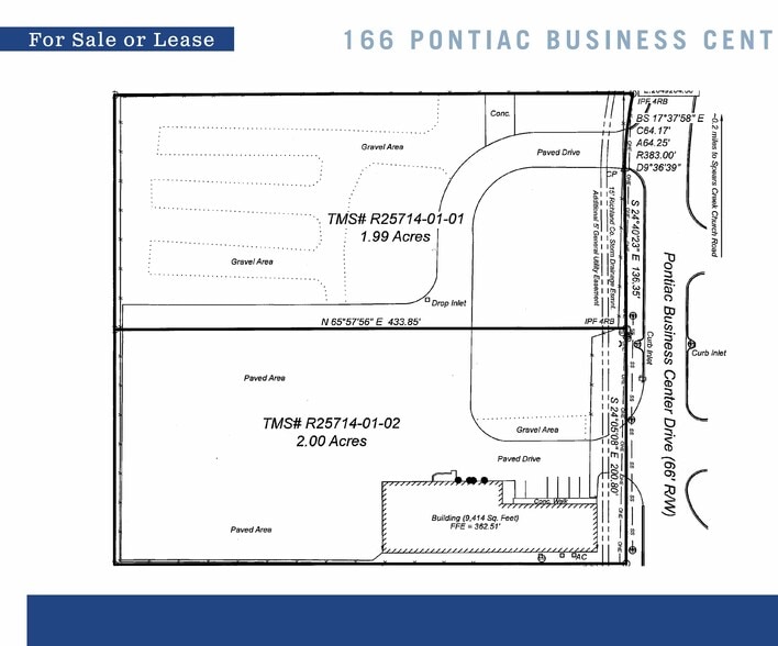 166 Pontiac Business Center Dr, Columbia, SC à vendre - Plan de site - Image 3 de 14