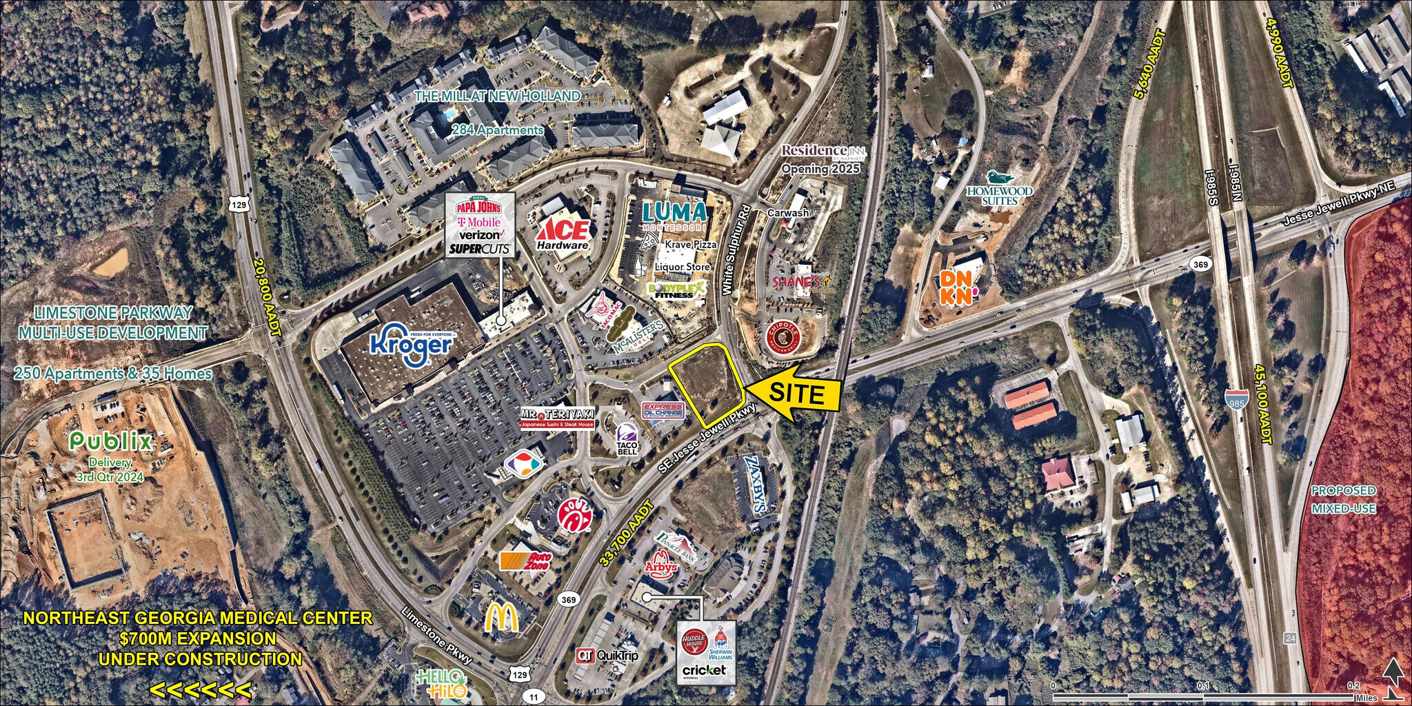 1985 Jesse Jewell Pky SE, Gainesville, GA for lease Aerial- Image 1 of 2