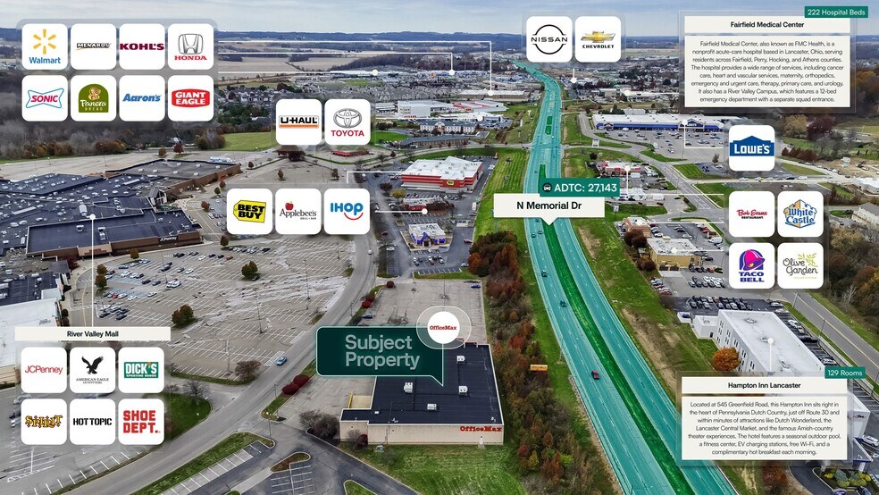 1541 River Valley Cir N, Lancaster, OH for sale - Aerial - Image 3 of 3