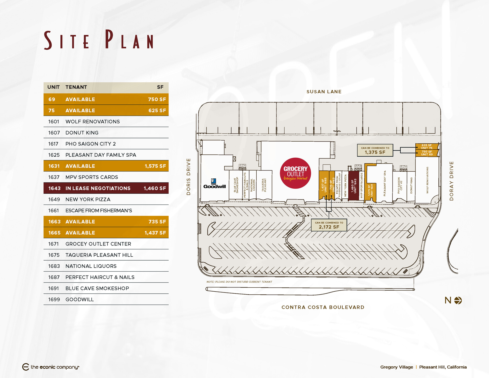 1601-1699 Contra Costa Blvd, Pleasant Hill, CA à louer Plan de site- Image 1 de 1