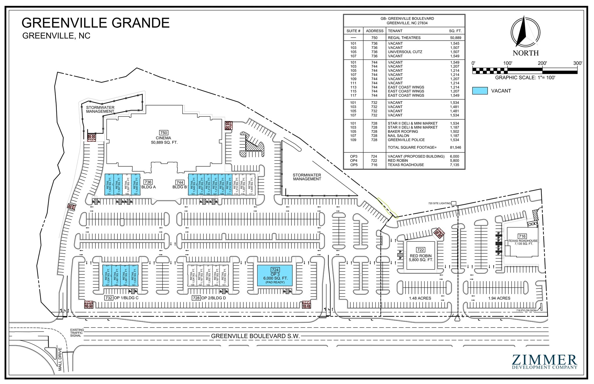 744 SW Greenville Blvd, Greenville, NC à louer Plan de site- Image 1 de 1