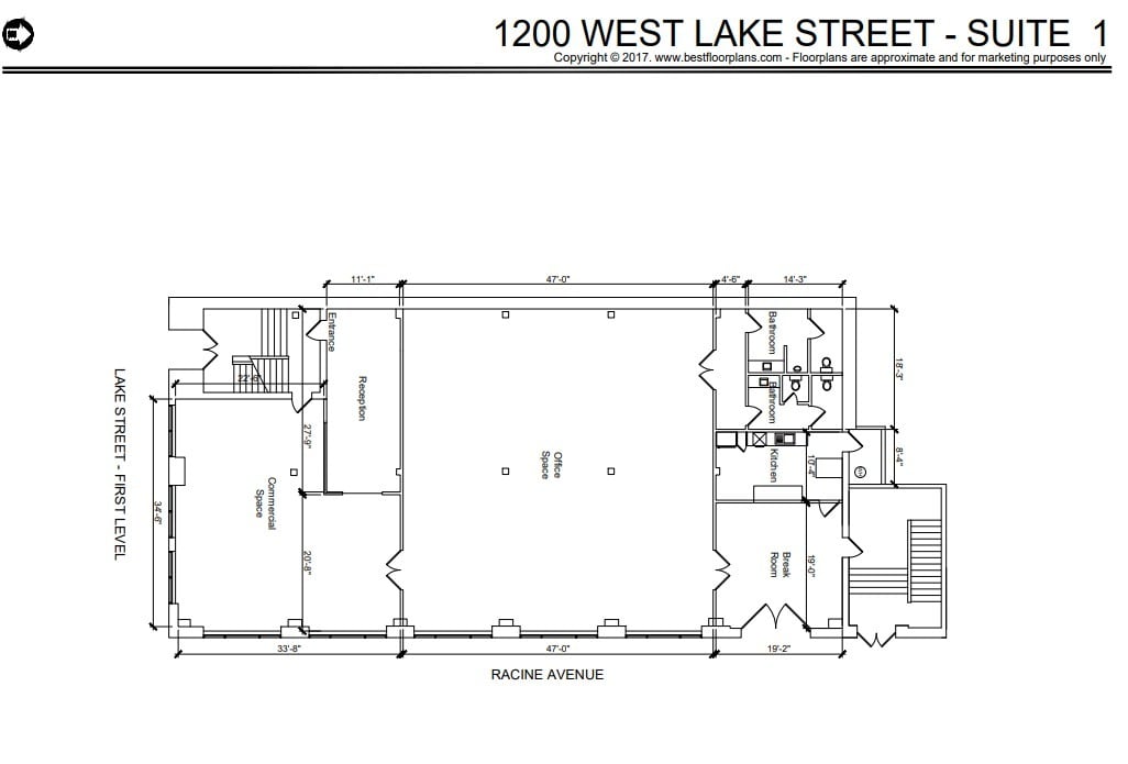 1200 W Lake St, Chicago, IL for lease Floor Plan- Image 1 of 1