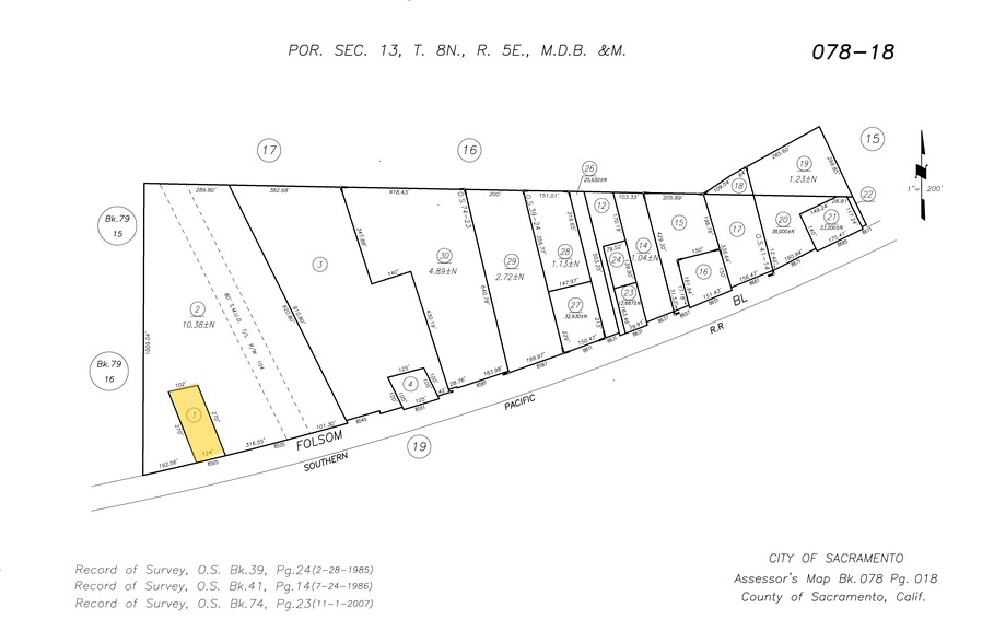 8505-8509 Folsom Blvd, Sacramento, CA for lease - Plat Map - Image 3 of 3