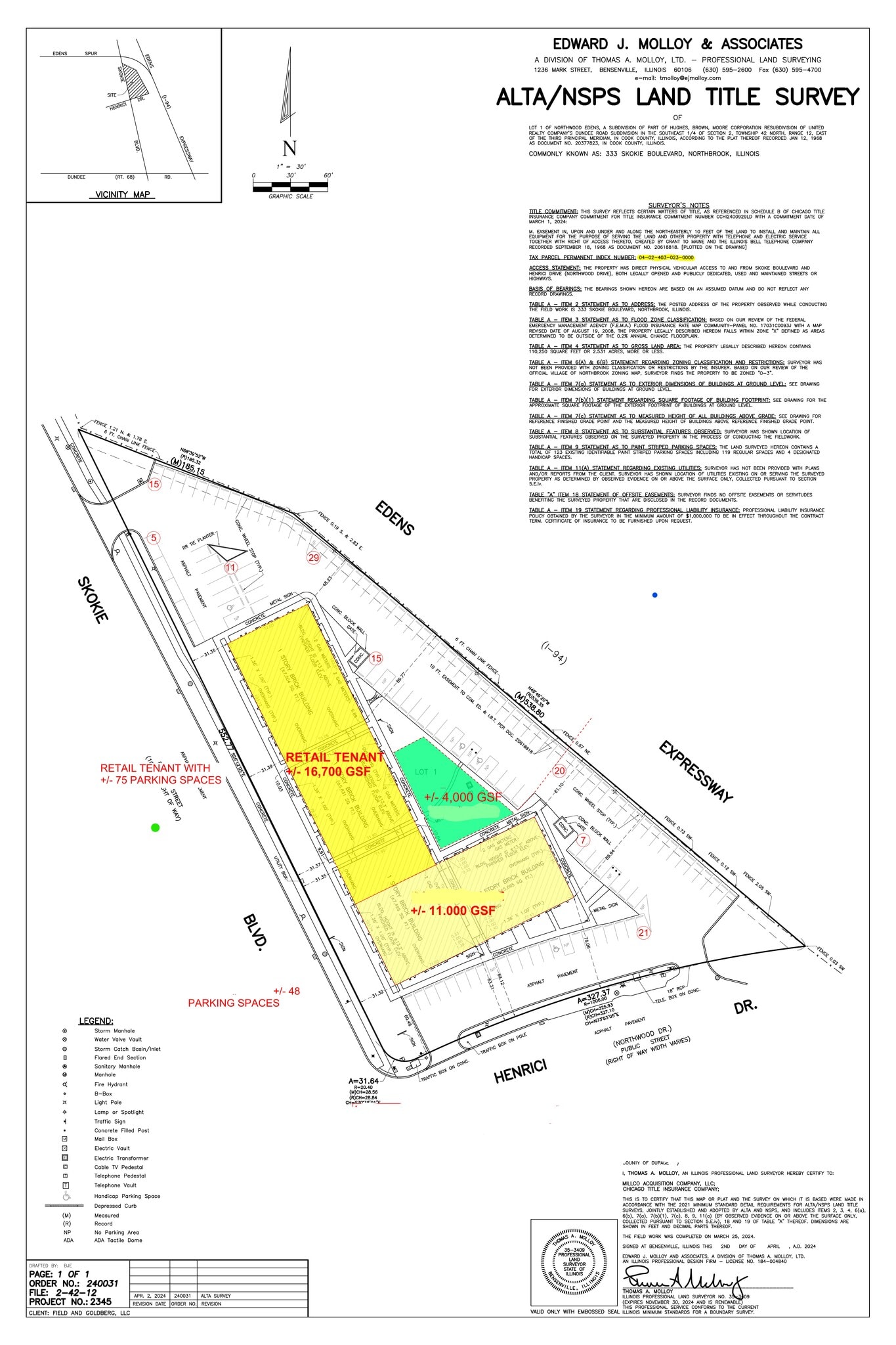 333 Skokie Boulevard, Northbrook, IL for lease Site Plan- Image 1 of 1