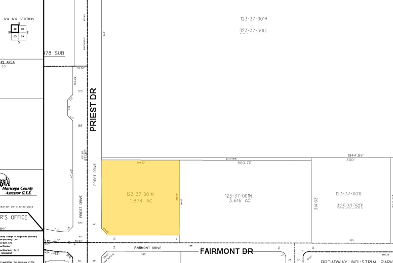 1326 W Fairmont Dr, Tempe, AZ for lease - Plat Map - Image 2 of 3