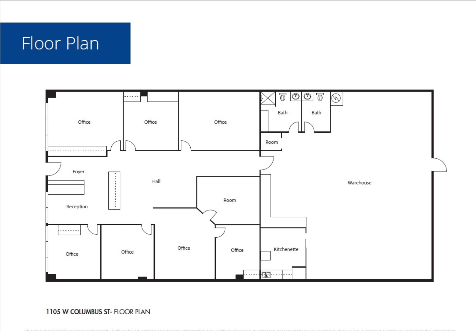 1105 W Columbus St, Bakersfield, CA for sale Floor Plan- Image 1 of 5