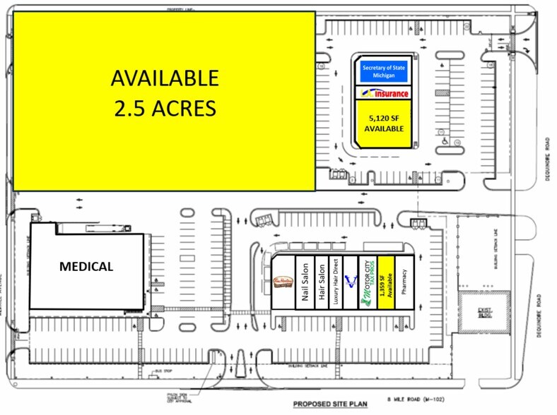 8 Mile Rd, Hazel Park, MI à louer - Plan de site - Image 2 de 2