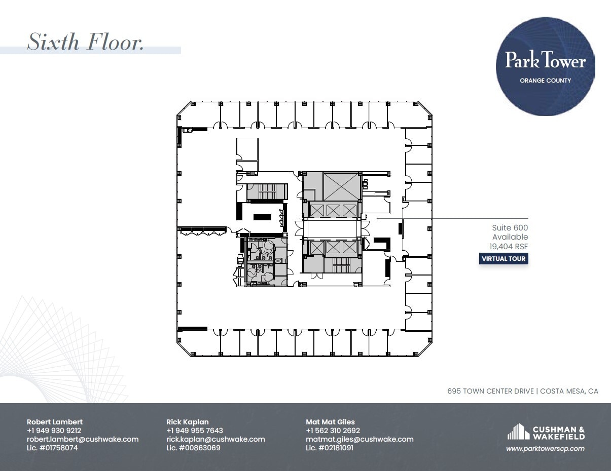600 Anton Blvd, Costa Mesa, CA à louer Plan d’étage- Image 1 de 1