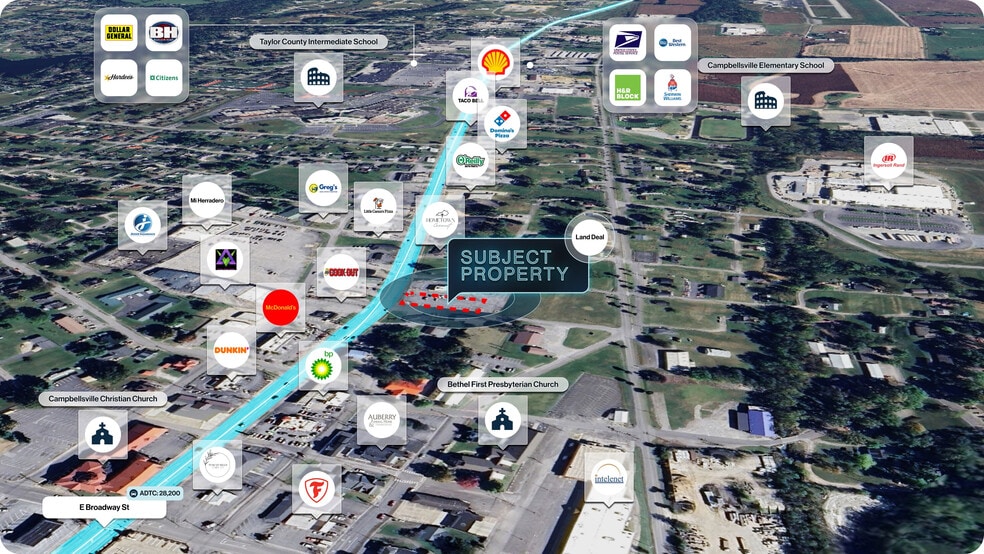 612 E Broadway St, Campbellsville, KY à vendre - Aérien - Image 3 de 3