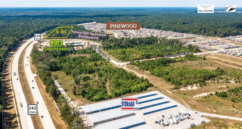 5-Ac NWC Hwy 242 & Big Rivers Dr, New Caney, TX for sale - Building Photo - Image 2 of 8
