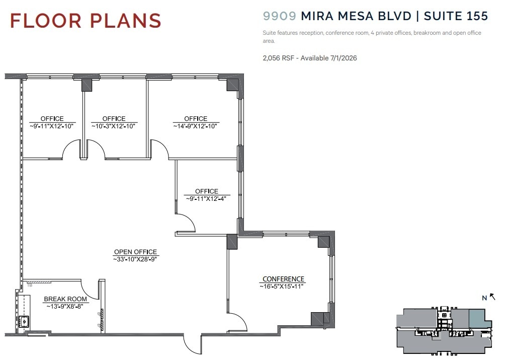 9909 Mira Mesa Blvd, San Diego, CA for lease Floor Plan- Image 1 of 1
