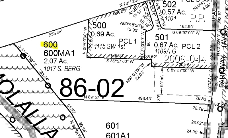 1017 SW Berg Pky, Canby, OR à vendre - Plan cadastral - Image 2 de 5