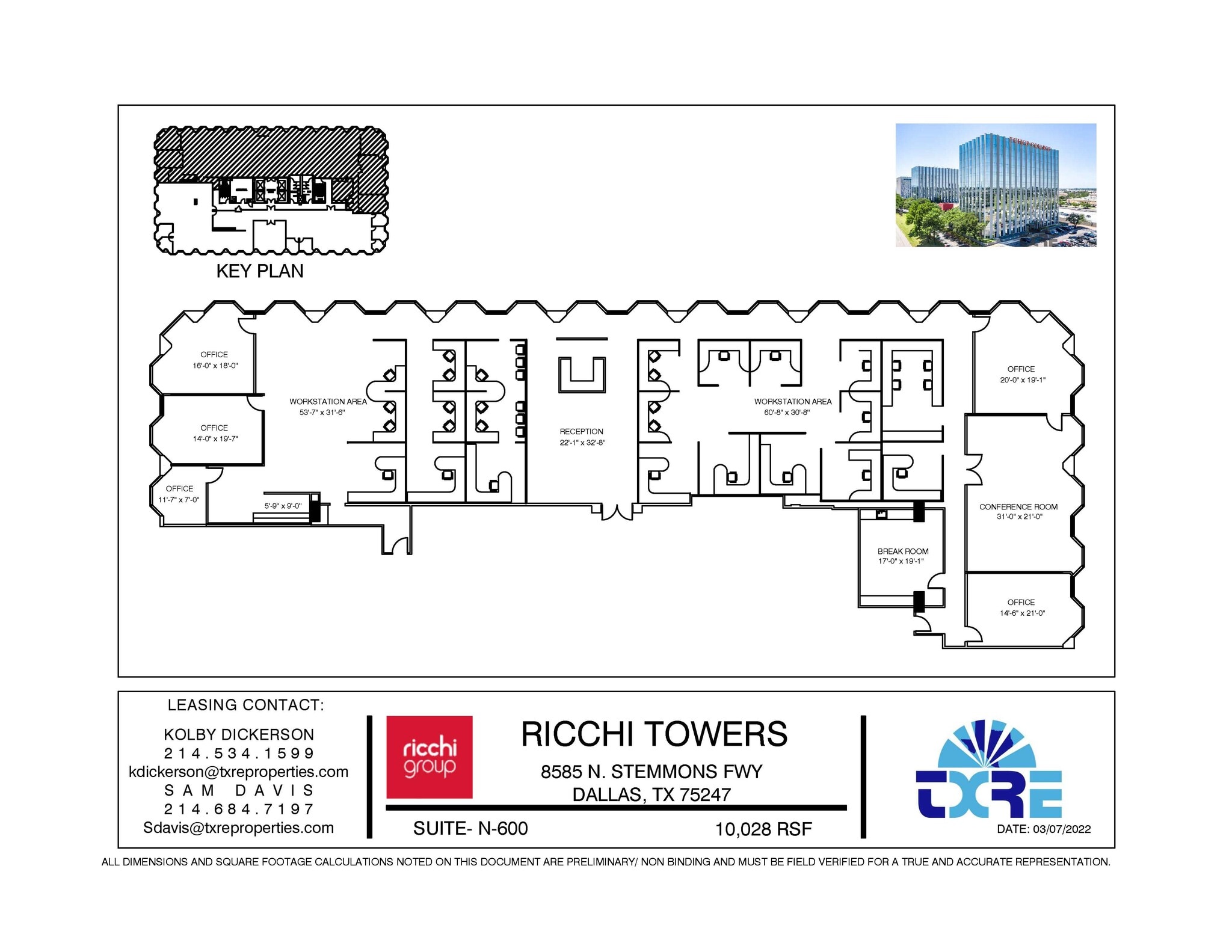 8585 N Stemmons Fwy, Dallas, TX for lease Floor Plan- Image 1 of 2