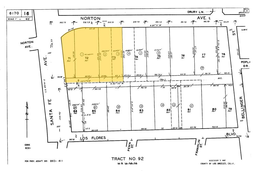 2772 Norton Ave, Lynwood, CA à vendre - Plan cadastral - Image 1 de 3