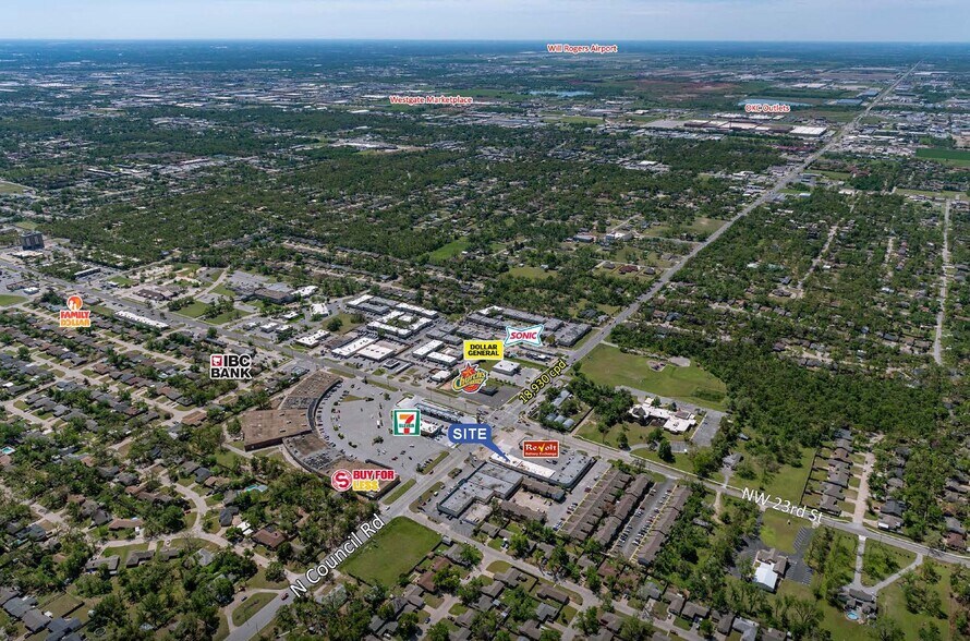 8013-8027 NW 23rd St, Bethany, OK for lease - Aerial - Image 2 of 2