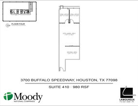 3700 Buffalo Speedway, Houston, TX à louer Plan d  tage- Image 1 de 1