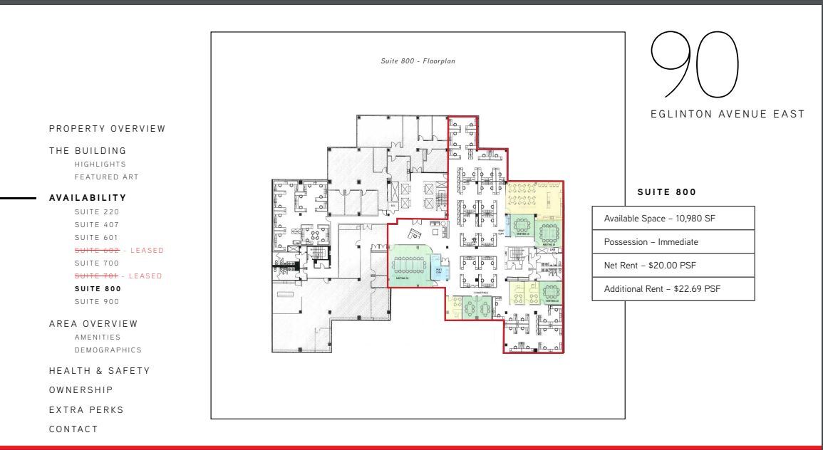 90 Eglinton Ave E, Toronto, ON for lease Floor Plan- Image 1 of 1