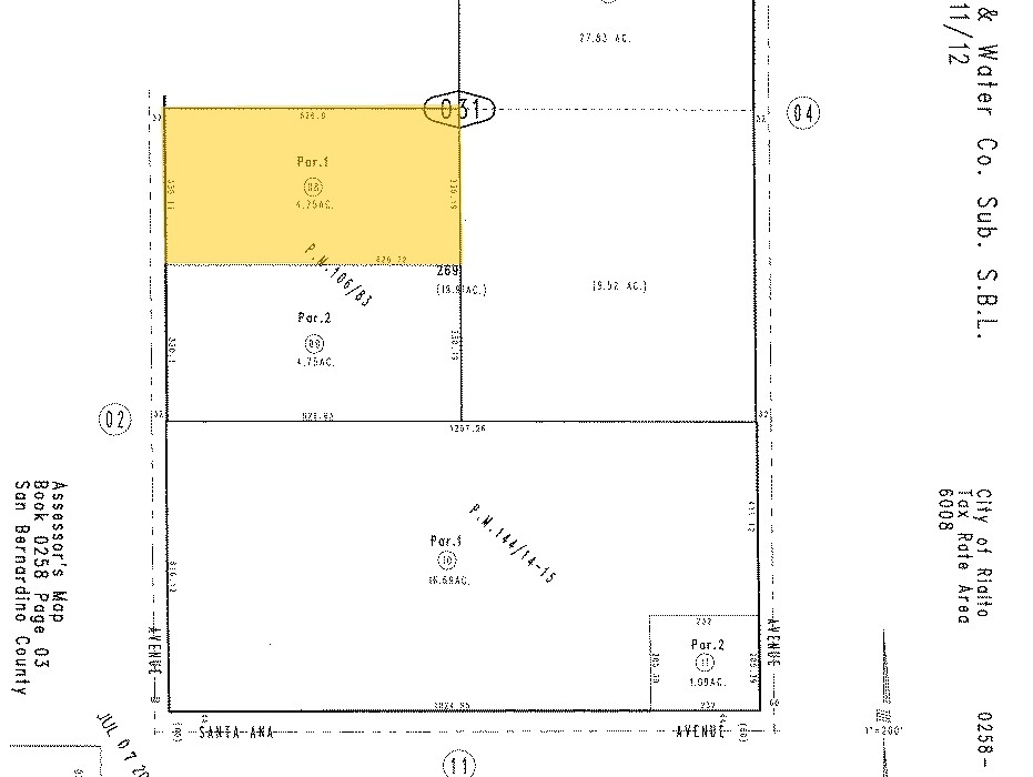 2329 S Lilac Ave, Bloomington, CA à vendre Plan cadastral- Image 1 de 1