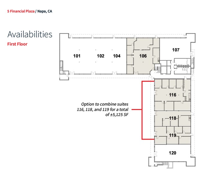 5 Financial Plz, Napa, CA à louer - Plan de site - Image 2 de 3