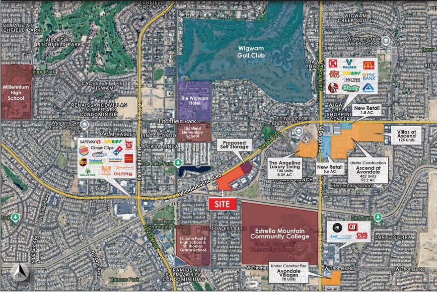 7.65 Acres on Indian School Rd, Litchfield Park, AZ for sale - Aerial - Image 2 of 5