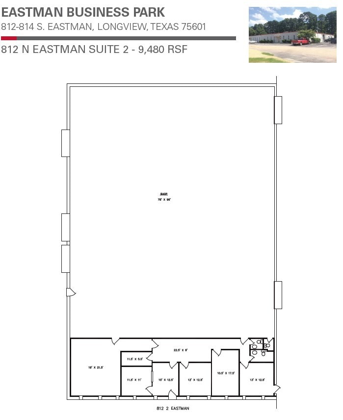 812 S Eastman Rd, Longview, TX for lease Floor Plan- Image 1 of 2