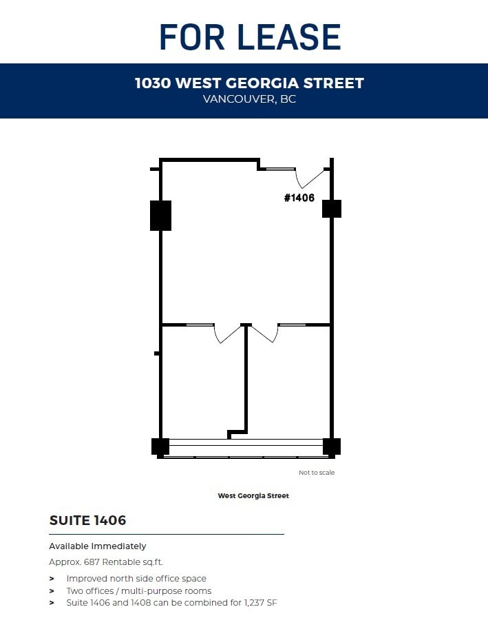 1030 W Georgia St, Vancouver, BC à louer Plan d’étage- Image 1 de 1