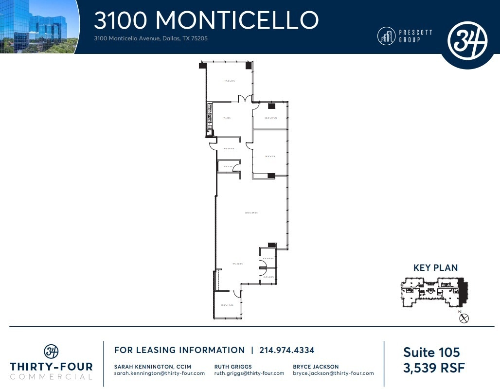 3100 Monticello Ave, Dallas, TX à louer Plan d’étage- Image 1 de 1